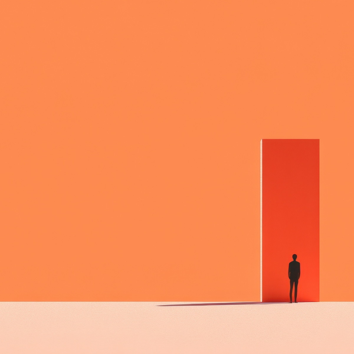 A peson standing at a door deciding if it is the right postdoc position.